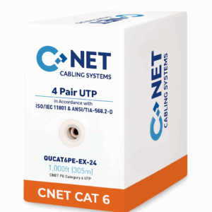 CNET CAT6 Ext24 (U/UTP) 305Mtrs Cable - Black Jacket